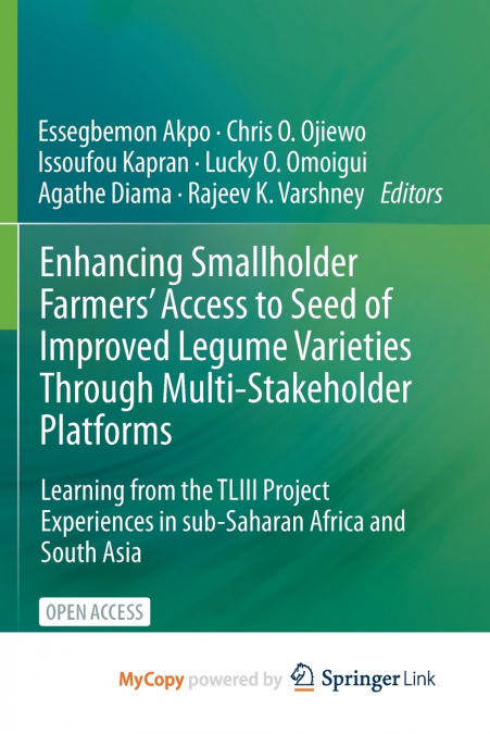 Enhancing Smallholder Farmers’ Access to Seed of Improved Legume Varieties Through Multi-stakeholder Platforms