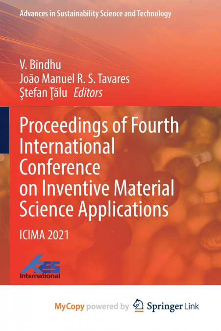 Proceedings of Fourth International Conference on Inventive Material Science Applications