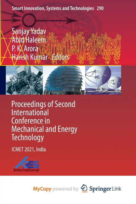 Proceedings of Second International Conference in Mechanical and Energy Technology