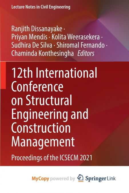 12th International Conference on Structural Engineering and Construction Management