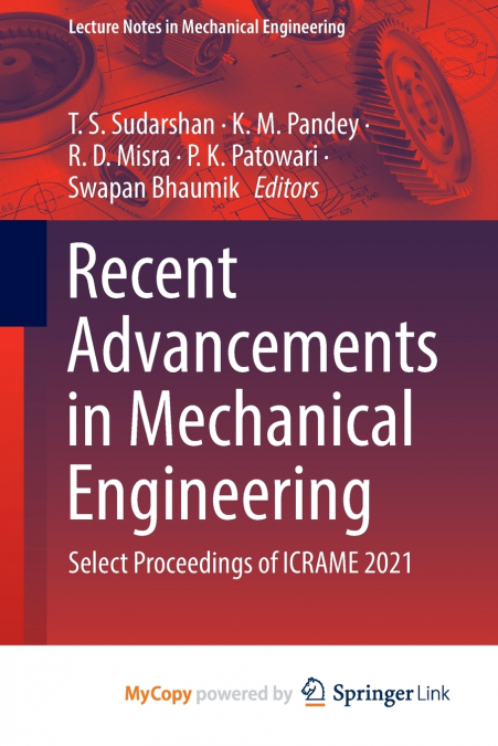 Recent Advancements in Mechanical Engineering