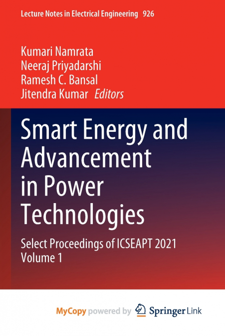Smart Energy and Advancement in Power Technologies