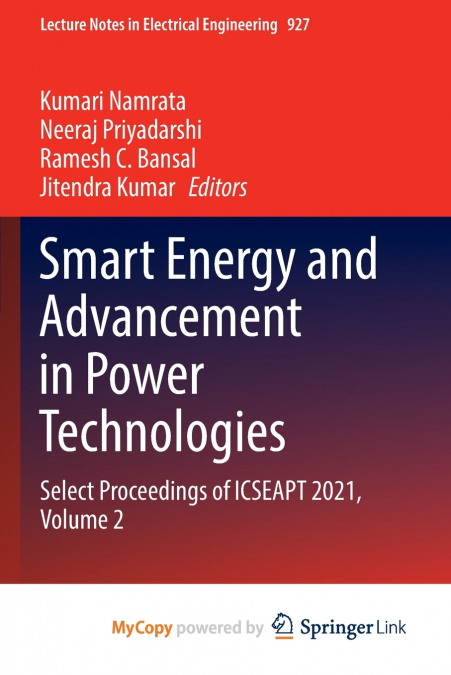 Smart Energy and Advancement in Power Technologies