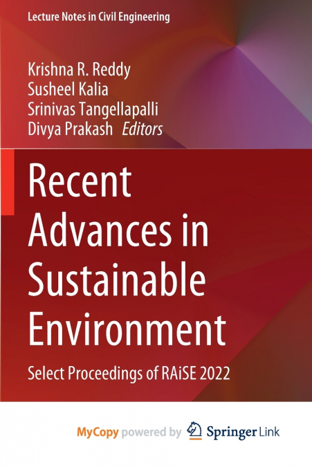Recent Advances in Sustainable Environment