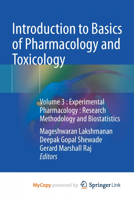 Introduction to Basics of Pharmacology and Toxicology