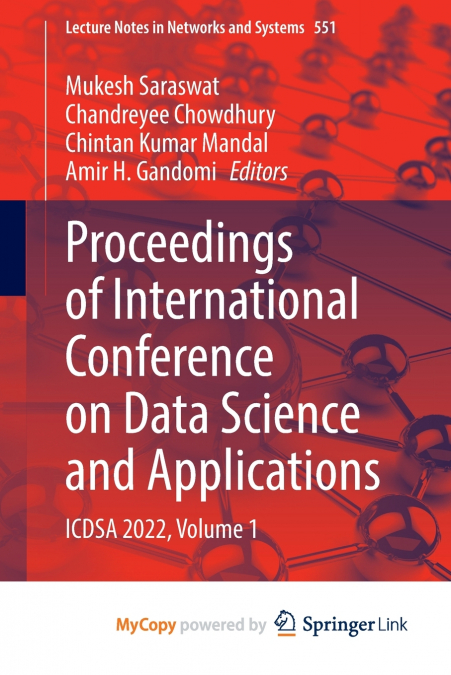 Proceedings of International Conference on Data Science and Applications