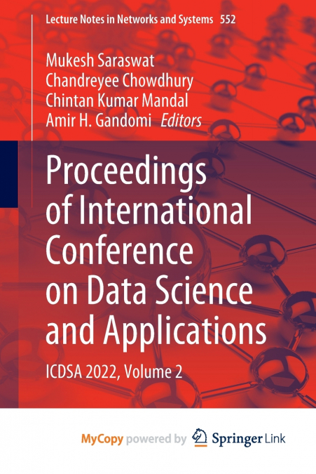 Proceedings of International Conference on Data Science and Applications