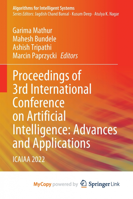 Proceedings of 3rd International Conference on Artificial Intelligence