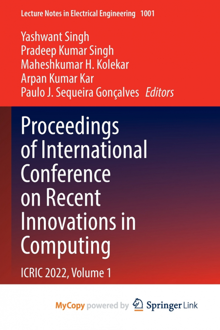 Proceedings of International Conference on Recent Innovations in Computing