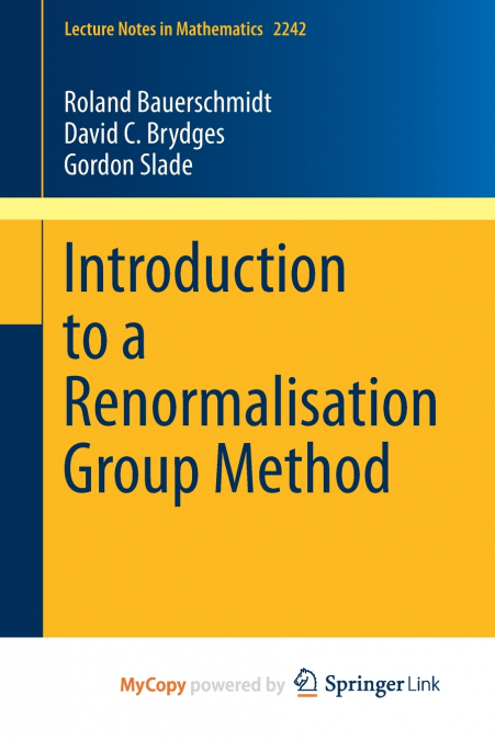Introduction to a Renormalisation Group Method