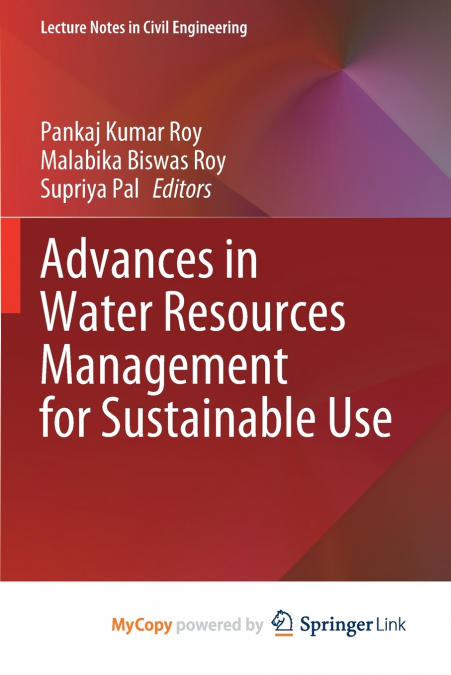Advances in Water Resources Management for Sustainable Use