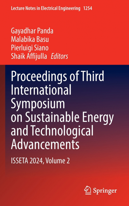 Proceedings of Third International Symposium on Sustainable Energy and Technological Advancements