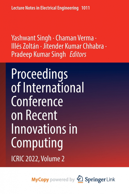 Proceedings of International Conference on Recent Innovations in Computing