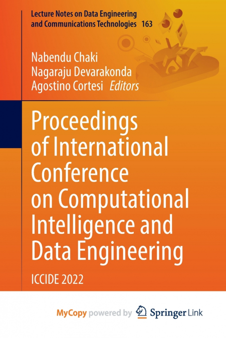 Proceedings of International Conference on Computational Intelligence and Data Engineering
