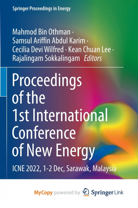 Proceedings of the 1st International Conference of New Energy