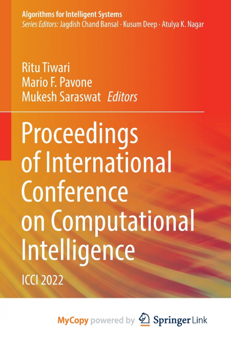 Proceedings of International Conference on Computational Intelligence