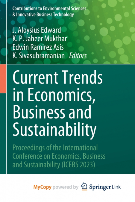 Current Trends in Economics, Business and Sustainability