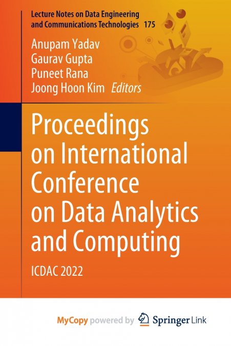 Proceedings on International Conference on Data Analytics and Computing