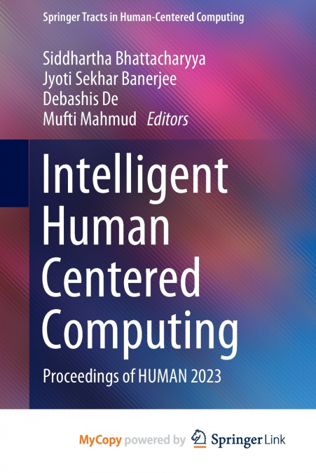 Intelligent Human Centered Computing