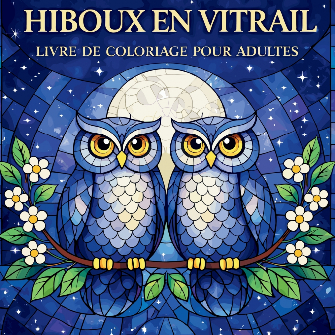 Hiboux en Vitrail - Livre de coloriage pour adultes