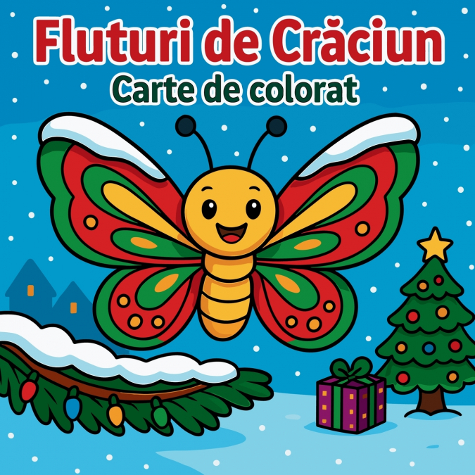 Fluturi de Crăciun - Carte de colorat