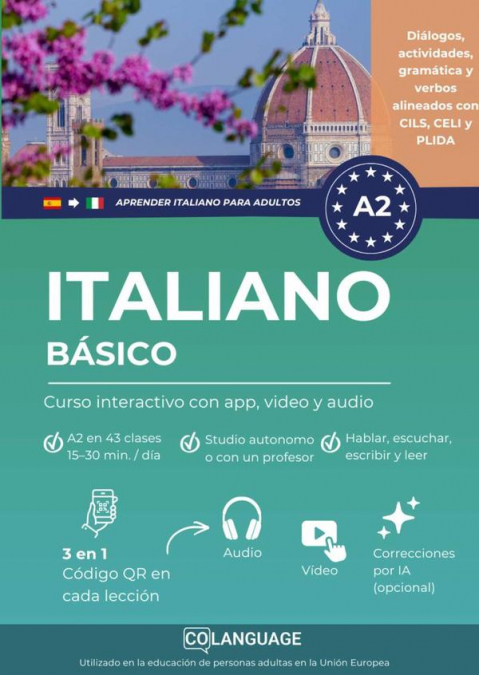 Aprender italiano A2 básico: curso interactivo con app, video y audio