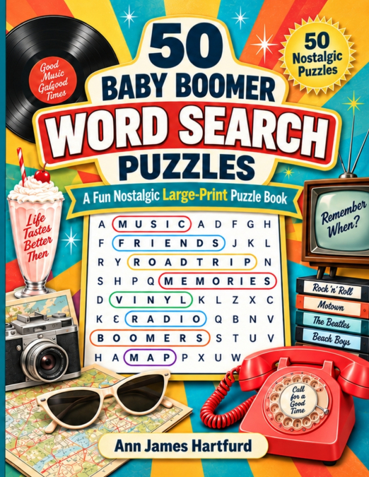 50 Baby Boomer Word Search Puzzles