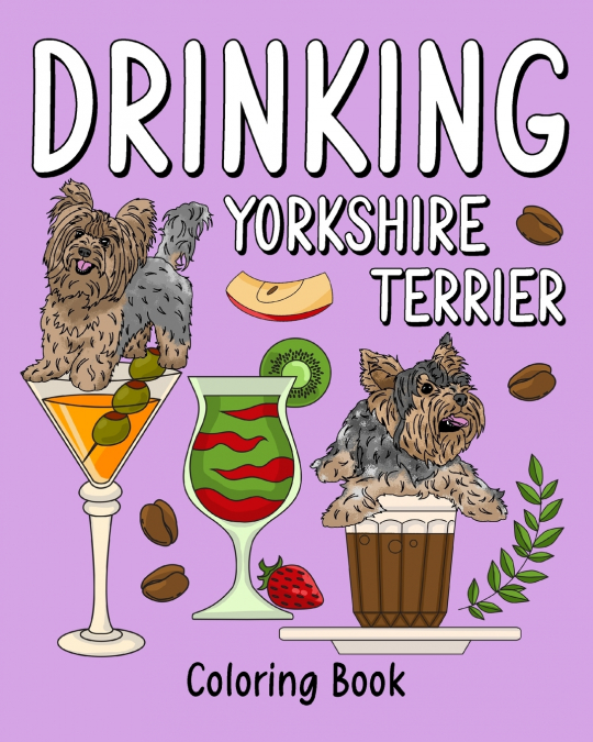 Drinking Yorkshire Terrier Coloring