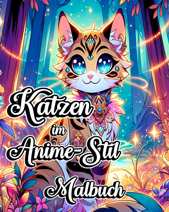 Katzen im Anime-Stil Malbuch