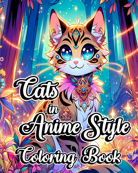 Cats in Anime Style Coloring Book