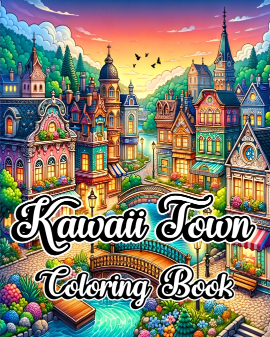 Kawaii Town Coloring Book