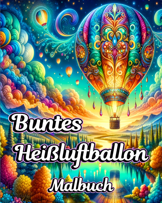 Buntes Heißluftballon Malbuch