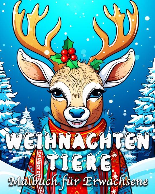 Weihnachten Tiere Malbuch für Erwachsene