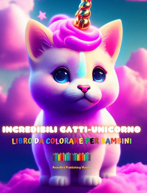 Incredibili gatti-unicorno | Libro da colorare per bambini | Adorabili creature di fantasia piene d’amore