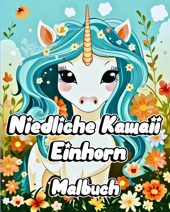 Niedliche Kawaii Einhorn Malbuch