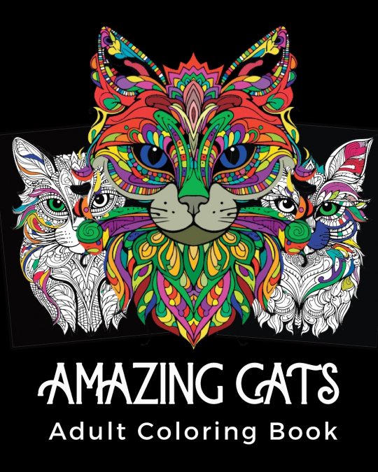 Amazing Cats Adult Coloring Book