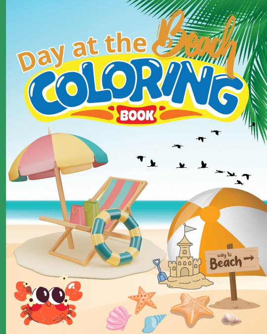 Day at the Beach Coloring Book For Kids