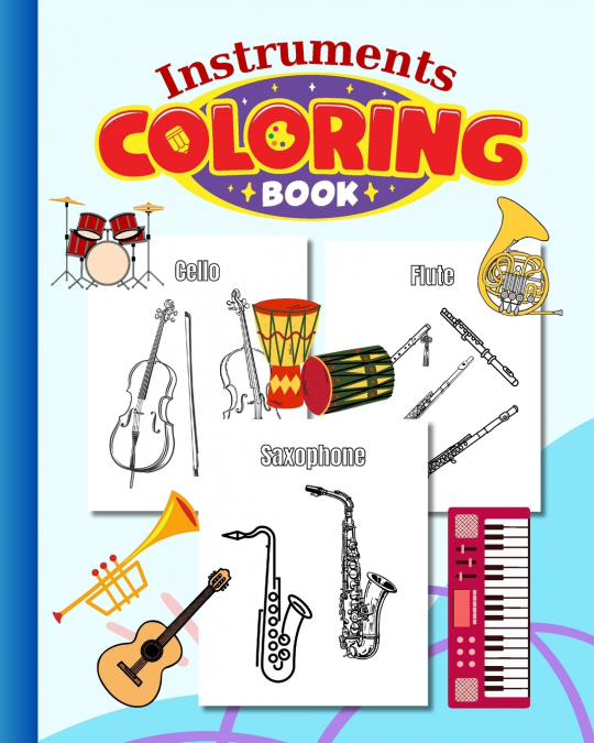 Instruments Coloring Book For Kids