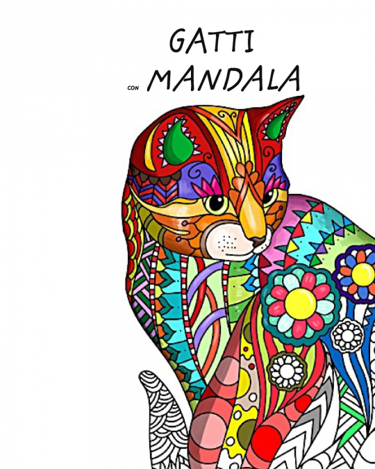 Gatti con Mandala - Libro da Colorare per Adulti