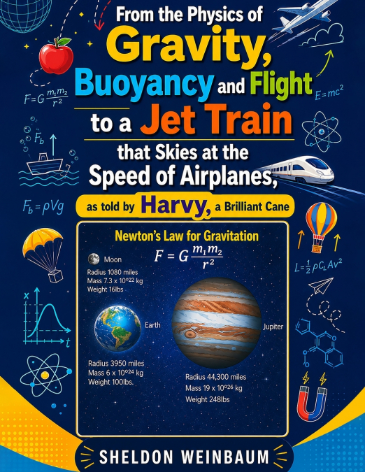 From The Physics of Gravity, Buoyancy and Flight to A Jet Train that Skies at the Speed of an Airplane, as told by Harvy, a Brilliant Cane