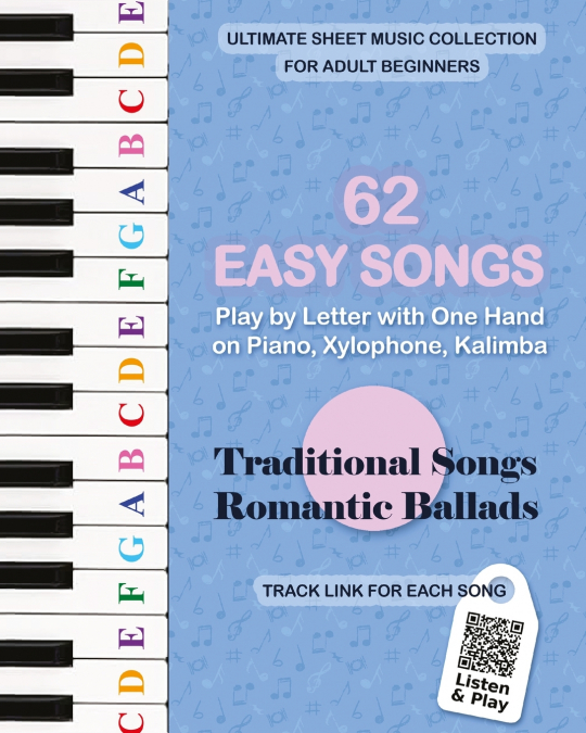 62 Easy Songs - Play by Letter with One Hand on Piano, Xylophone, Kalimba