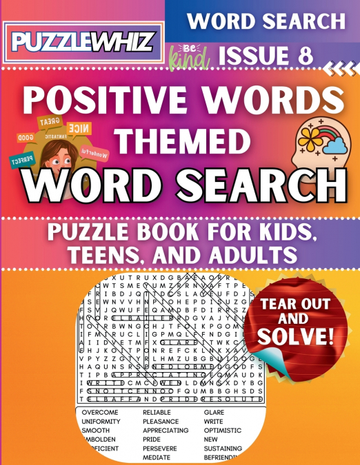 Positive Words - Themed Word Search - Fun & Educational Puzzles for Kids, Teens, and Adults (Large Print Edition)