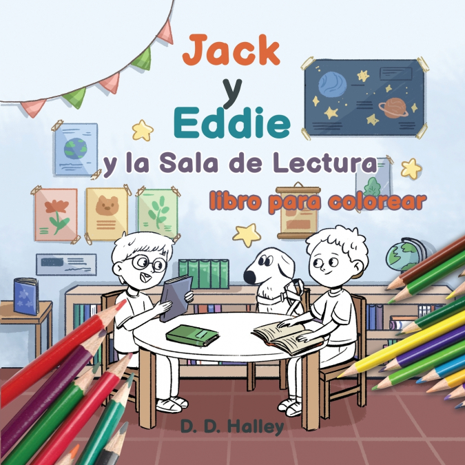 Jack y Eddie y la Sala de Lectura (libro para colorear)