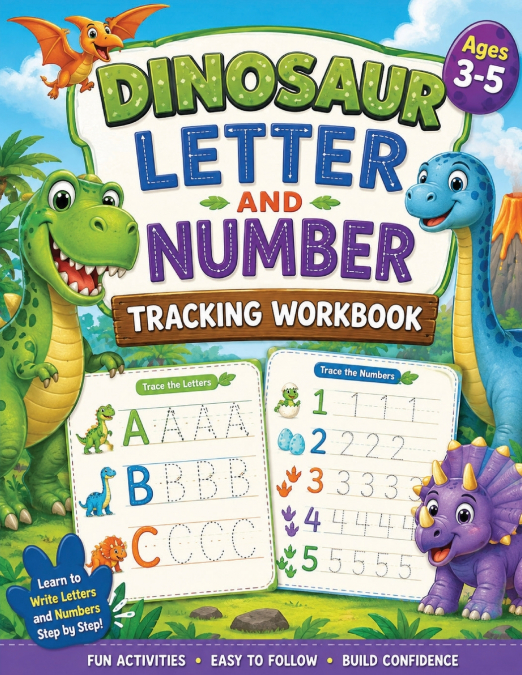 Dinosaur Letter and Number Tracing Workbook