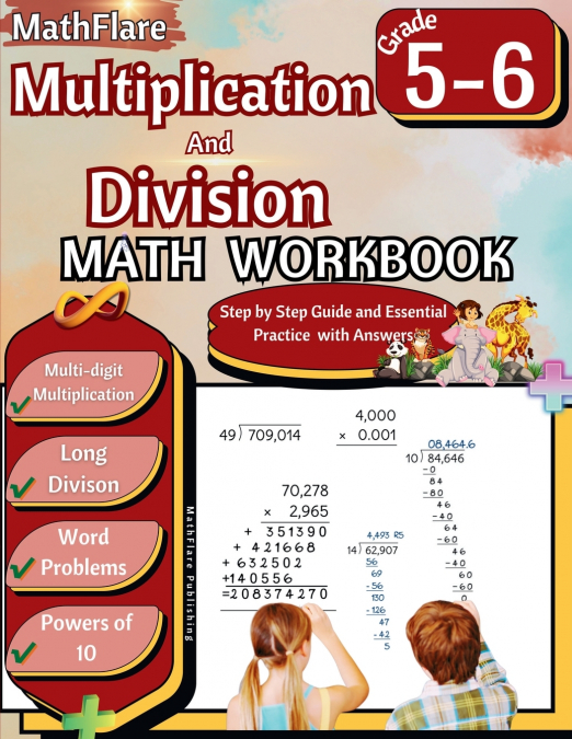 Multiplication and Division Math Workbook 5th and 6th Grade
