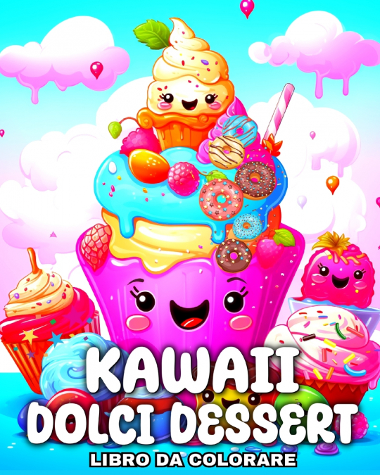 Kawaii Dolci Dessert Libro da Colorare