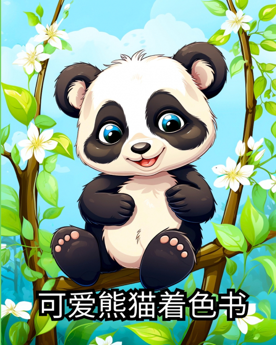 可爱熊猫着色书