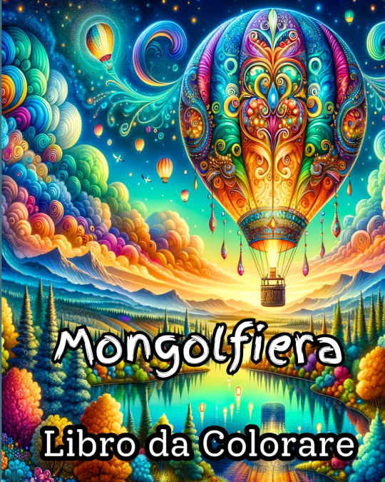 Libro da Colorare Mongolfiera