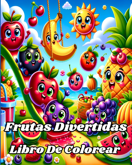 Libro De Colorear de Frutas Divertidas