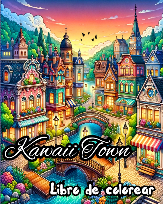 Libro de colorear 'Kawaii Town